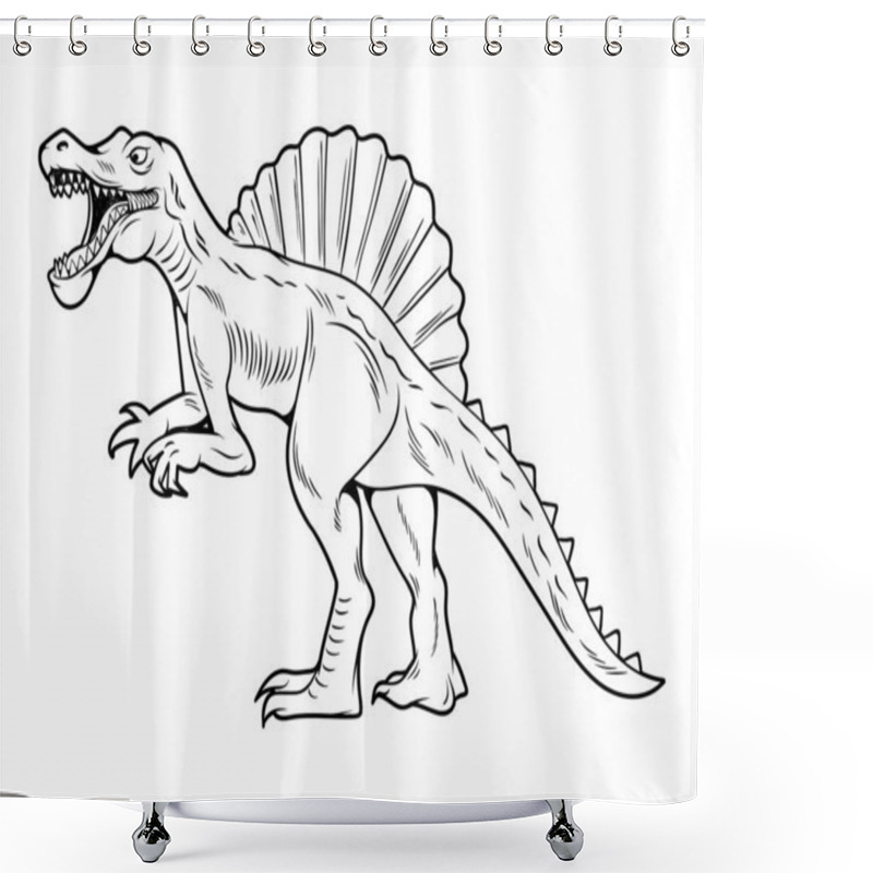 Personality  Spinosaurus Big Dangerous Dino Dinosaur Shower Curtains