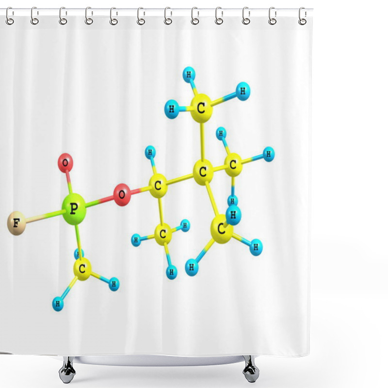 Personality  Molecular Structure Of Soman On White Shower Curtains