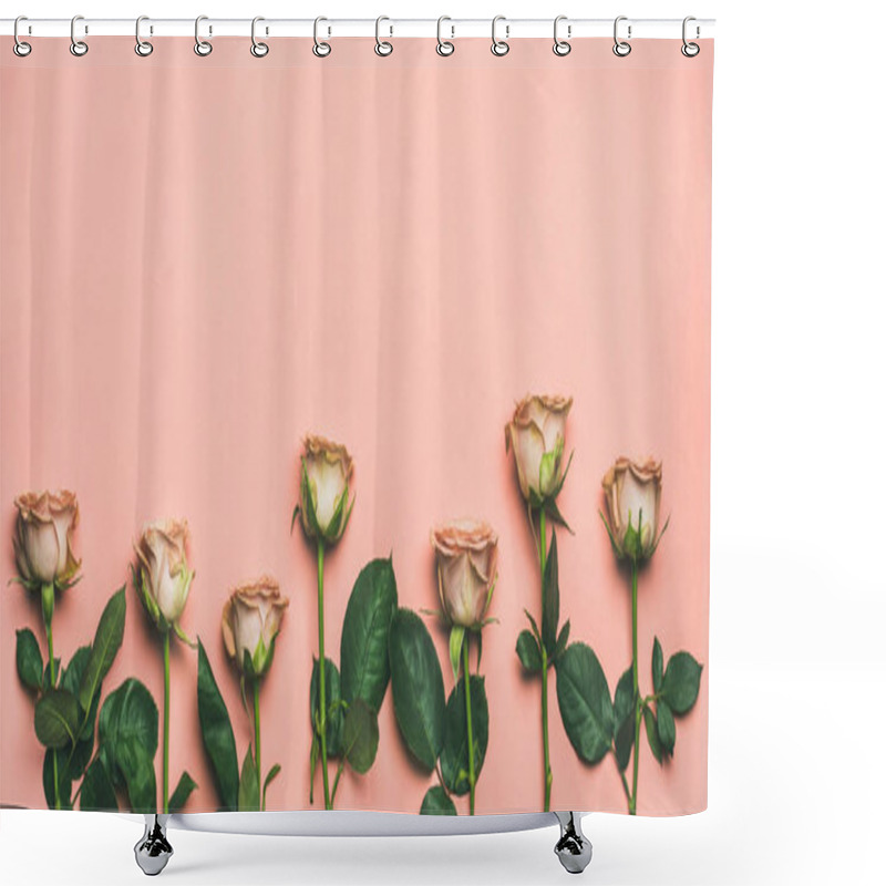 Personality  Roses Over Light Pink Background, Shower Curtains