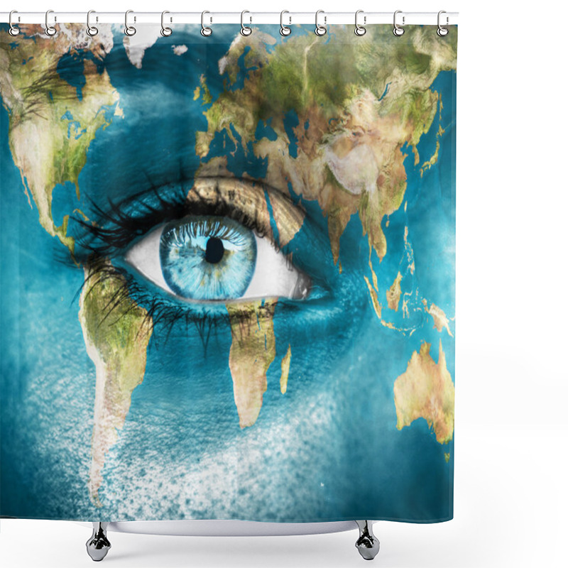 Personality  Planet Earth And Blue Human Eye - 