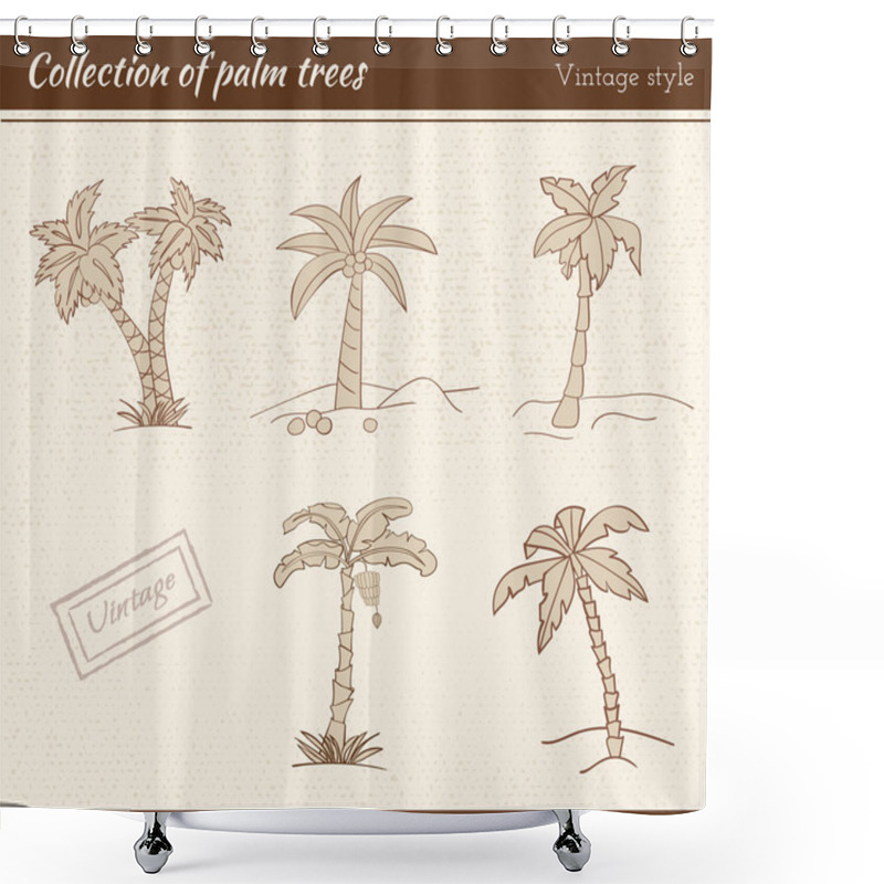 Personality  Outline Palm Trees Set Shower Curtains