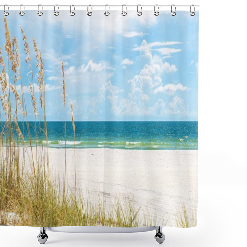 Personality  Sunny St. Pete Beach With Sand Dunes And Blue Sky In Florida Shower Curtains