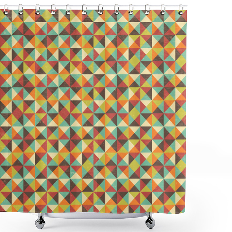 Personality  Seamless Geometric Triangle Square Background Shower Curtains