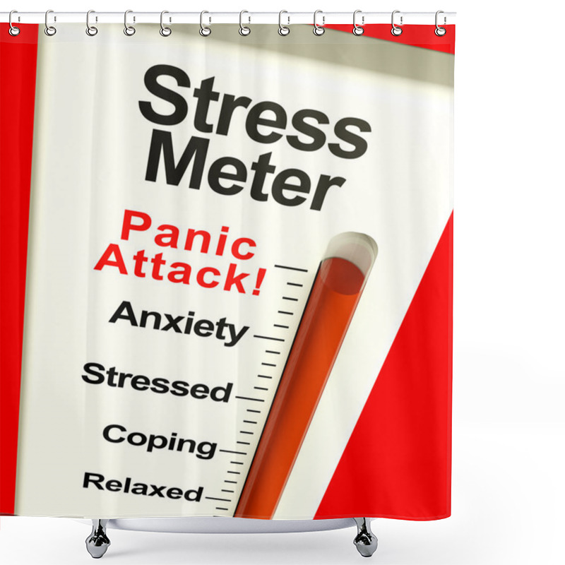 Personality  Stress Meter Showing Panic Attack From Stress Or Worry Shower Curtains