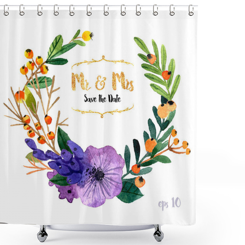 Personality  Collection Of Painted Flowers Shower Curtains