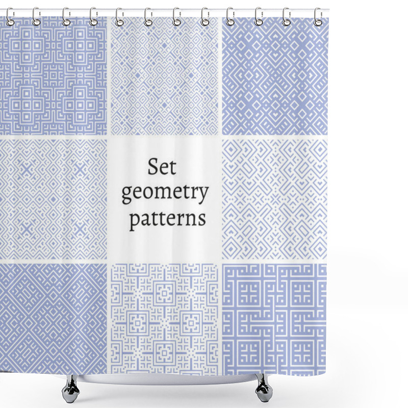 Personality  Set Of Ornamental Patterns For Backgrounds And Textures Shower Curtains