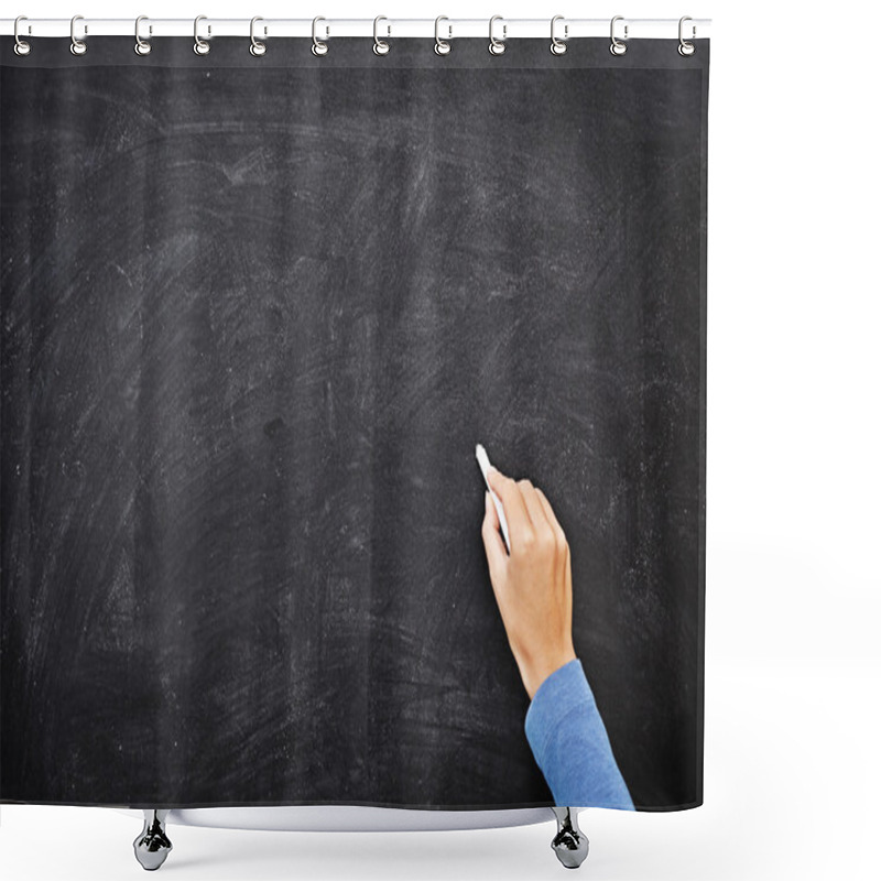 Personality  Hand Writing On Chalkboard Or Blackboard Shower Curtains