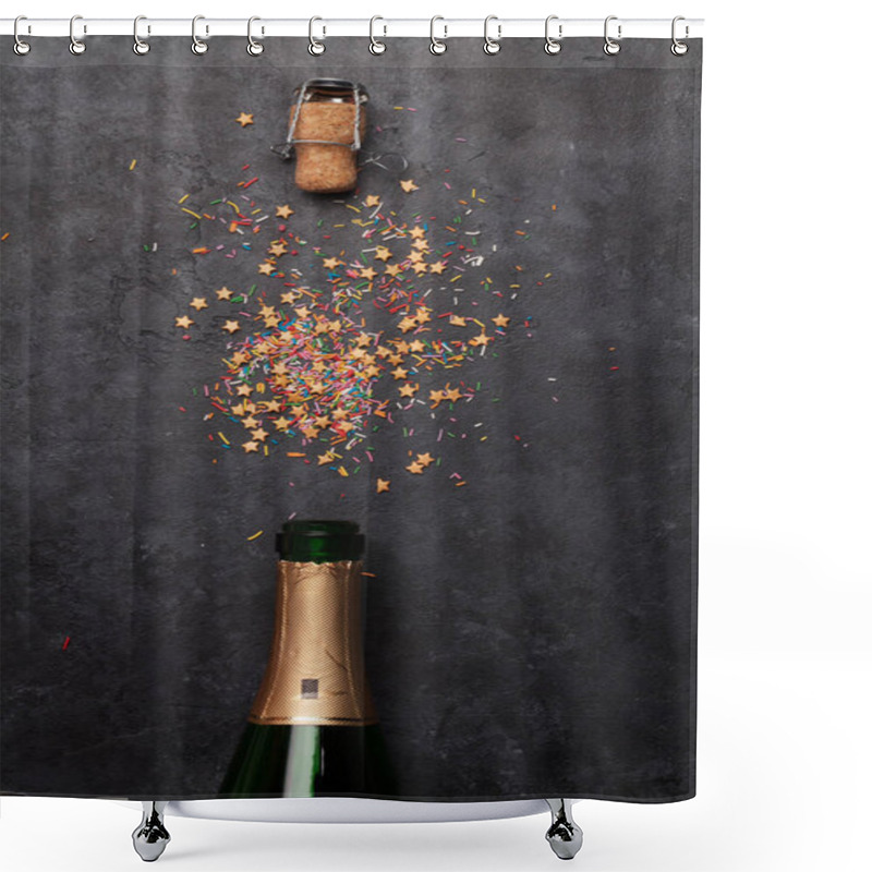 Personality  Champagne Bottle And Sweets Holiday Shower Curtains