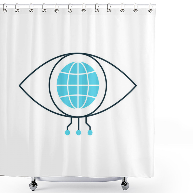 Personality  Global AI Eye For Visual Recognition Systems Vector ICon Design, Global Technology, Neural Networks Shower Curtains