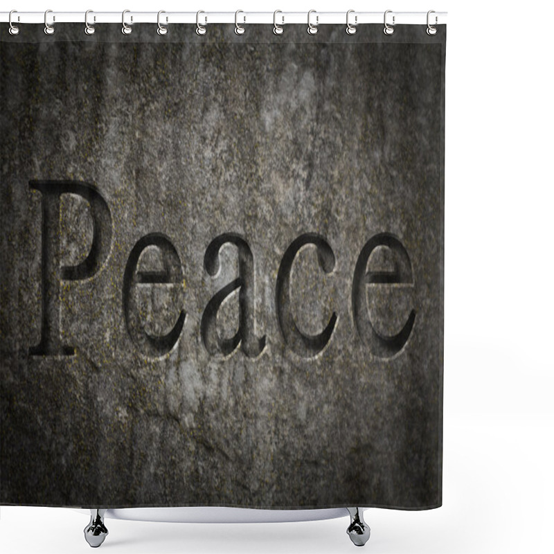 Personality  Engraved Word Peace Shower Curtains