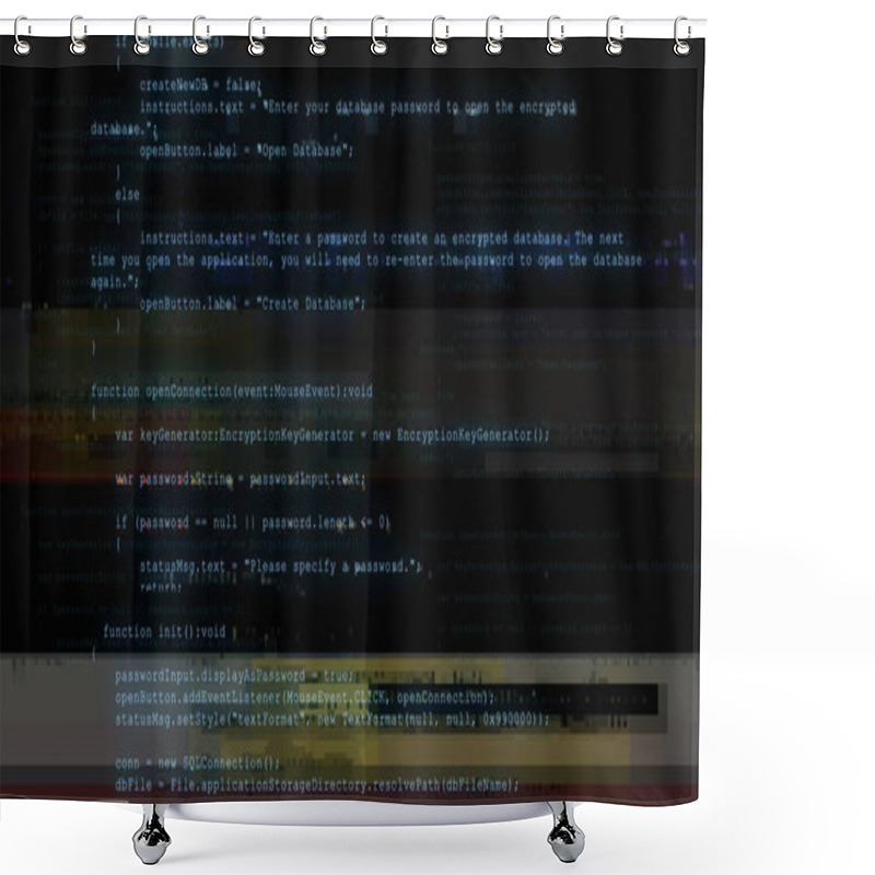 Personality  Software Hacker Code With Digital Interference Shower Curtains