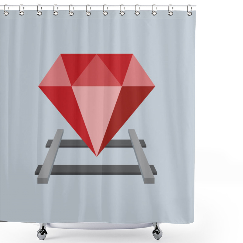 Personality  Ruby On The Railway, Vector Flat Design Shower Curtains