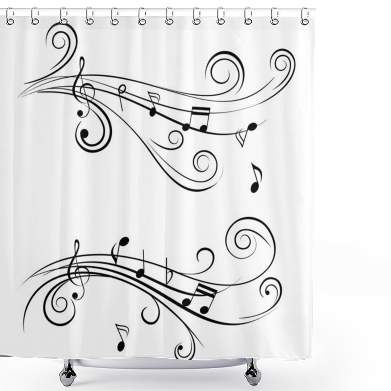 Personality  Ornamental Music Notes Shower Curtains