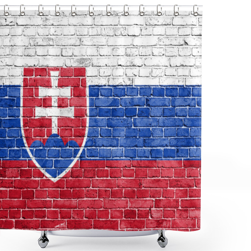 Personality  Grunge Slovakia Flag Shower Curtains