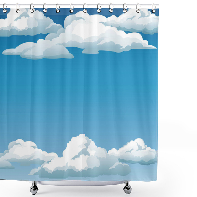 Personality  Blue Sky Clouds Background Design Shower Curtains