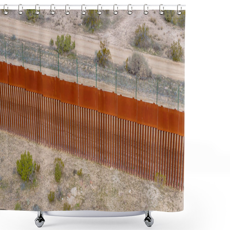 Personality  Jacumba Hot Springs Border Wall In California Fortifies The US-Mexico Boundary, Addressing Security Concerns And Managing Immigration In The Region Shower Curtains