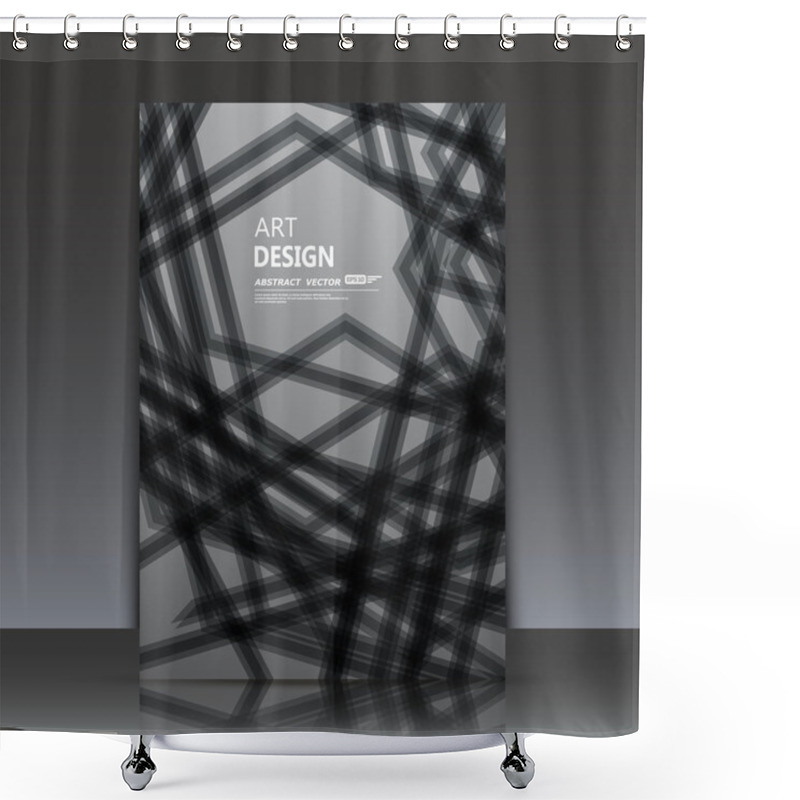 Personality  Abstract Composition,text Frame, Line Interlacement, Filament Intersection, Black Ray Cross Plexus, Gray Yarn Backdrop, S4 Brochure Title Sheet, Business Card Surface, Modern Stitching Fiber Texture, Fancy Flier Fashion, Daily Periodical Issue, EPS10 Shower Curtains