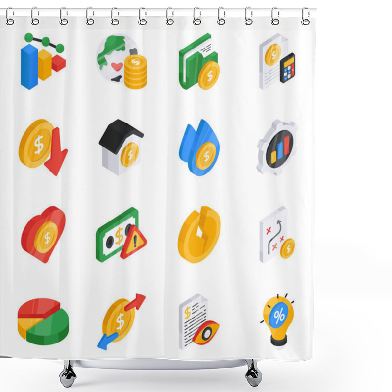 Personality  Set Of Project Management Flat Icons Shower Curtains