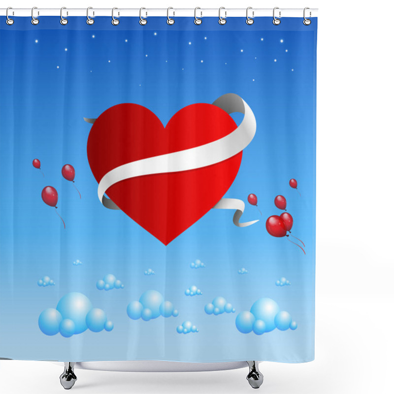 Personality  Valentine's Background With Balloons Shower Curtains