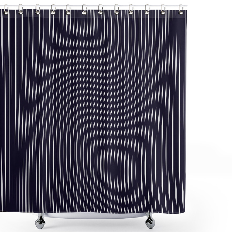 Personality  Background With Monochrome Geometric Lines. Shower Curtains