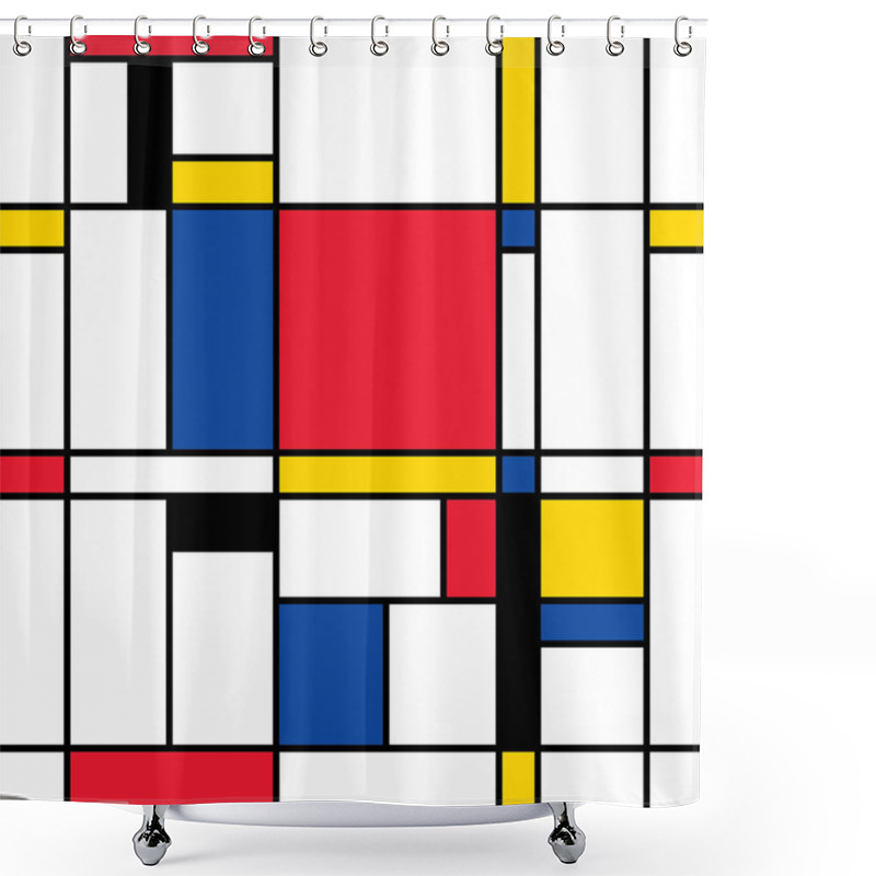 Personality  Seamless Abstract Mosaic Pattern. Mondrian Shower Curtains