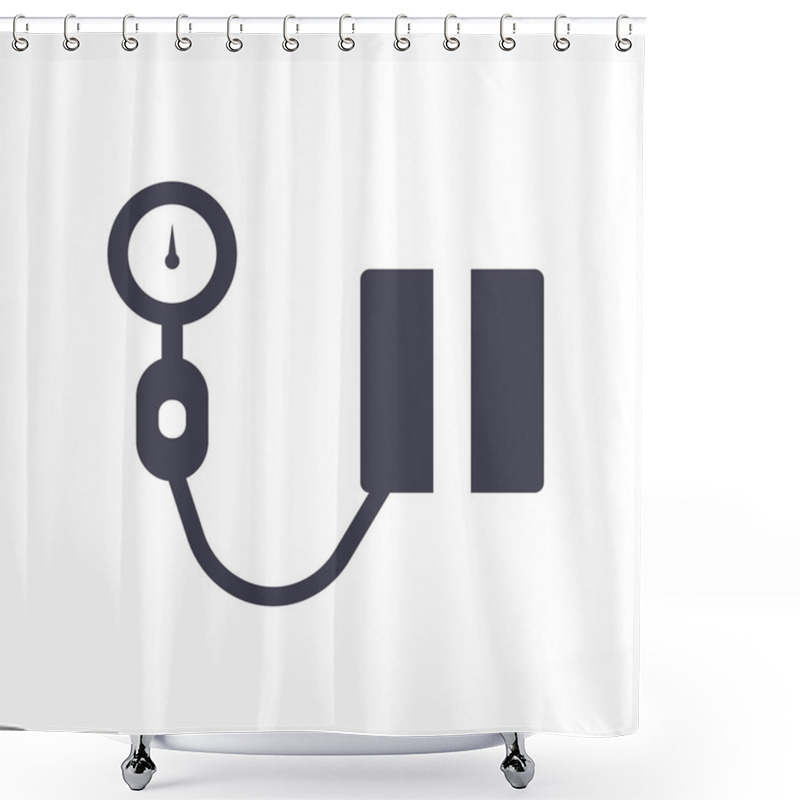 Personality  Blood Pressure Icon Vector Sign And Symbol Isolated On White Bac Shower Curtains