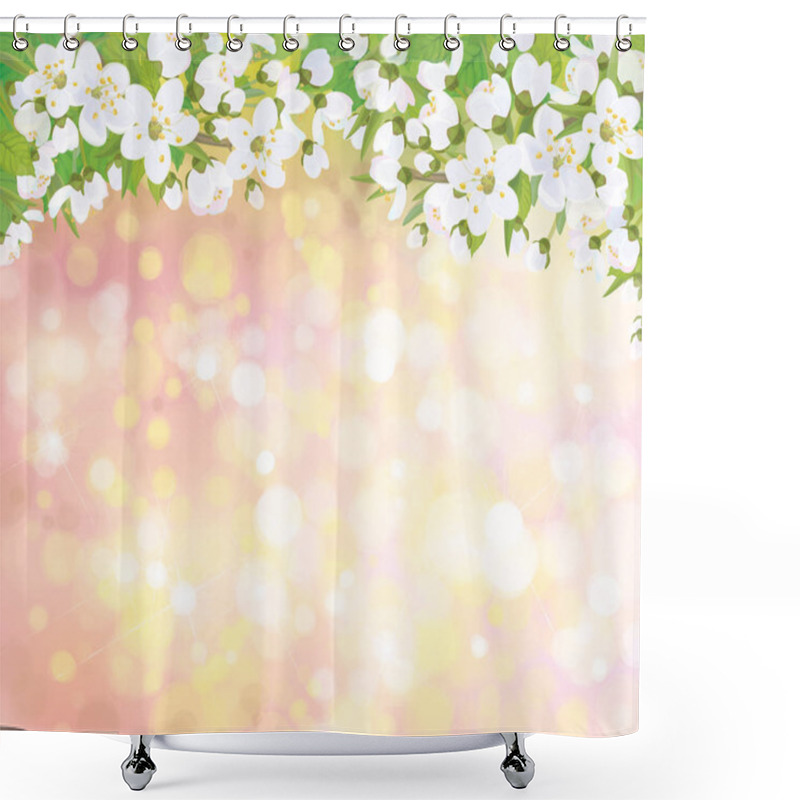 Personality  Blossoming Branches Of Tree Shower Curtains