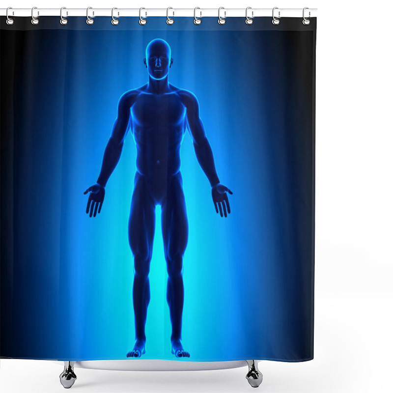 Personality  Blank Posture Front - Blue Medical Position Shower Curtains