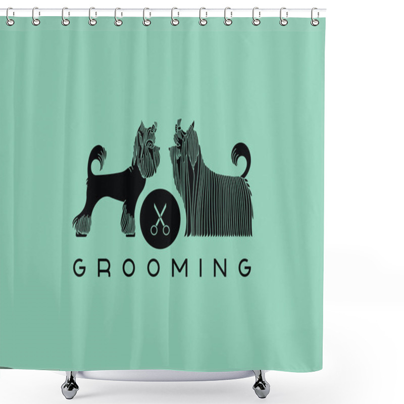 Personality  Pet Grooming 6 Shower Curtains