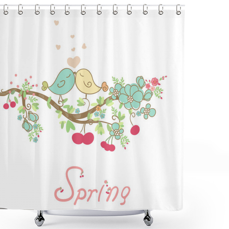 Personality  Romantic Spring Card Shower Curtains