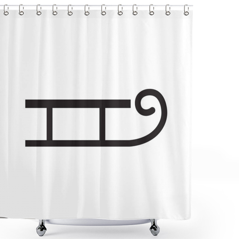 Personality  Winter Sled Icon- Vector Illustration Shower Curtains