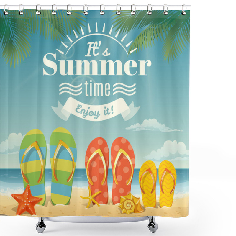 Personality  Background With Summer Elements Shower Curtains