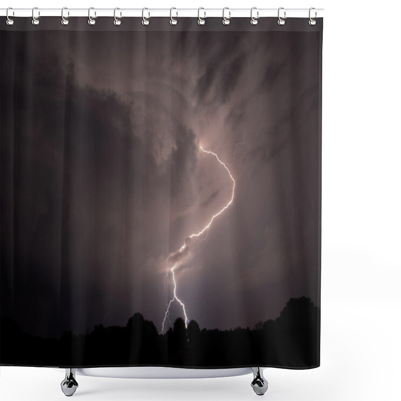 Personality  Lightning In The Sky Shower Curtains