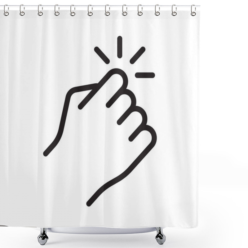 Personality  Hand Knocking On Door Icon. Vector Illustration, Isolated On White Background. Shower Curtains