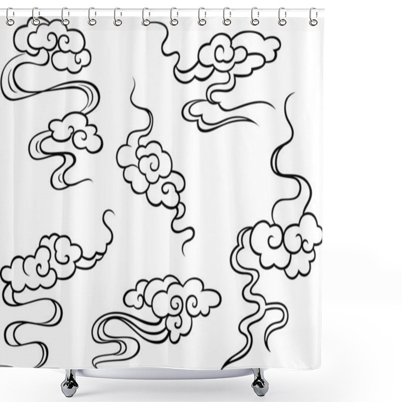 Personality  Cloud Illustration Shower Curtains