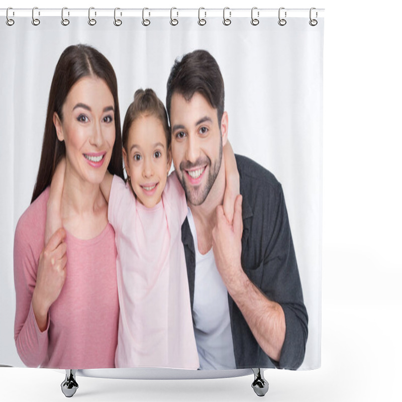 Personality  Happy Family With One Child    Shower Curtains