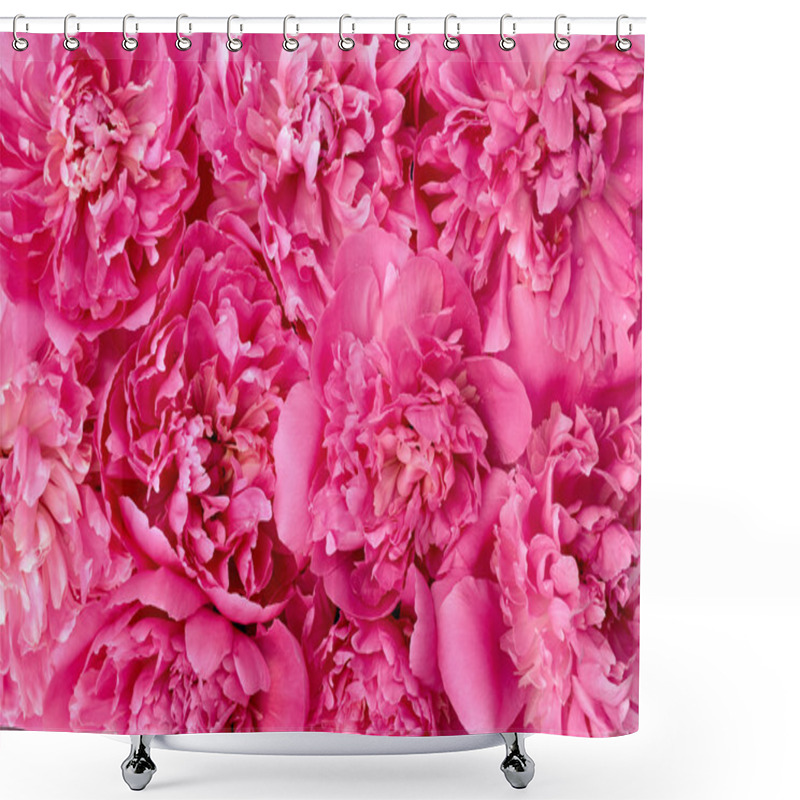 Personality  Peony Flower Heads - Background Shower Curtains