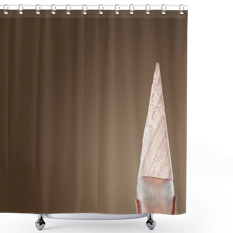 Personality  Businessman Wearing Dunce Cap Shower Curtains