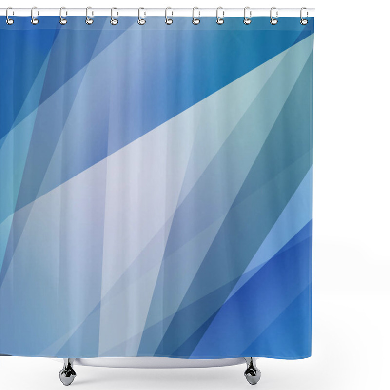 Personality  Abstract Blue And White Background With Angles And Layered Geometric Shapes Shower Curtains