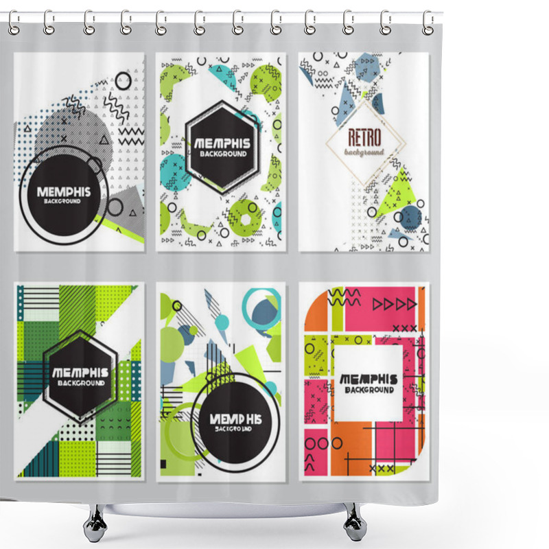 Personality  Memphis Background Style Design Template Shower Curtains