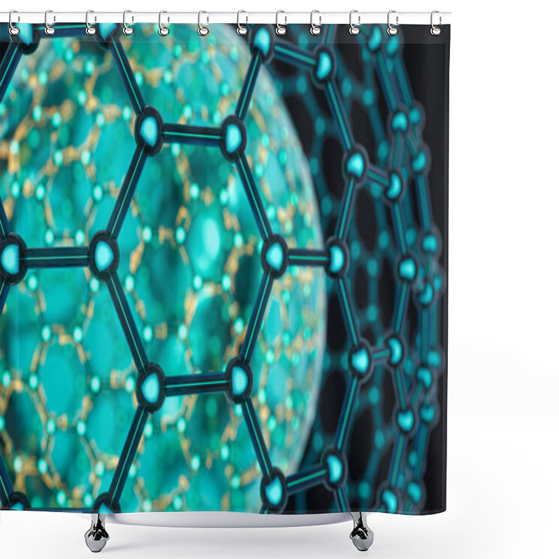 Personality  Cells And Biological Chain,molecules And Abstract Conception,3d Rendering. Shower Curtains