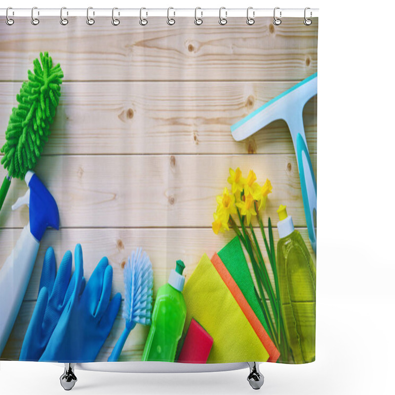 Personality  Cleaning Concept. Housecleaning, Hygiene, Spring, Chores, Cleani Shower Curtains