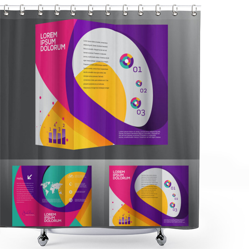 Personality  Abstract Business Brochure Design Shower Curtains