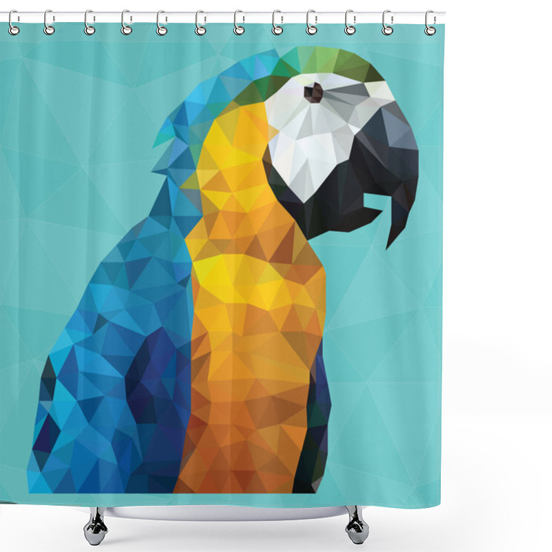 Personality  Macaw  Flat Icon, Vector Illustration Shower Curtains