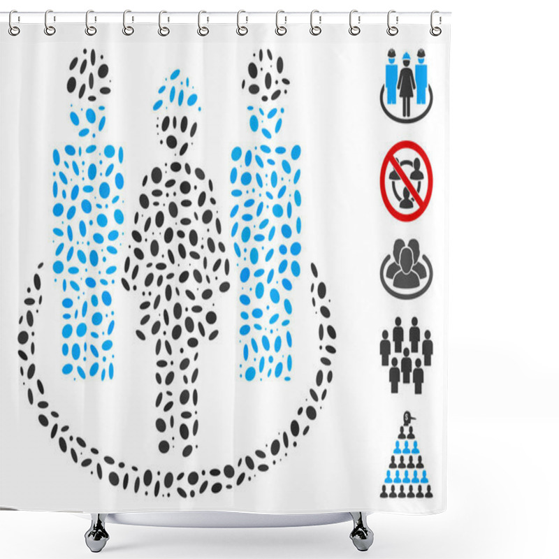 Personality  Oval Mosaic Worker Social Relations Shower Curtains