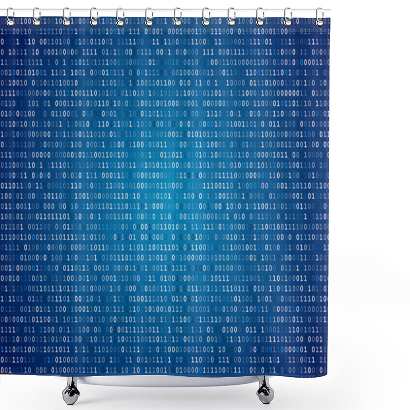 Personality  Blue Screen Binary Code Screen Shower Curtains