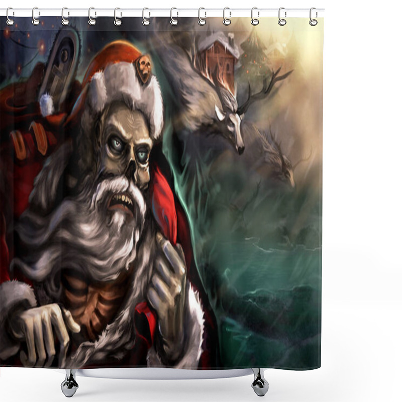 Personality  Santa In Town - Stock Image Shower Curtains