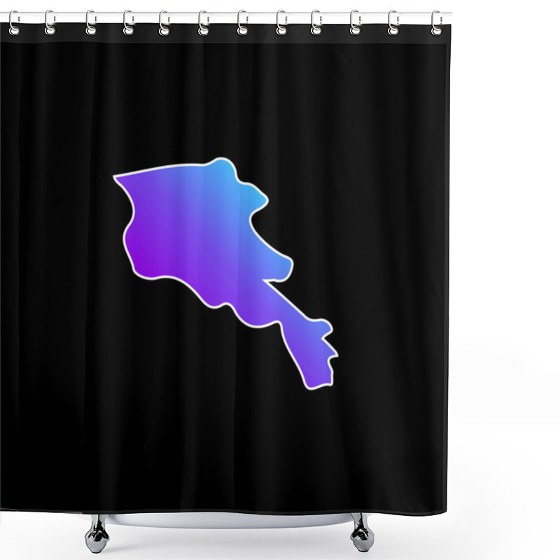 Personality  Armenia Blue Gradient Vector Icon Shower Curtains