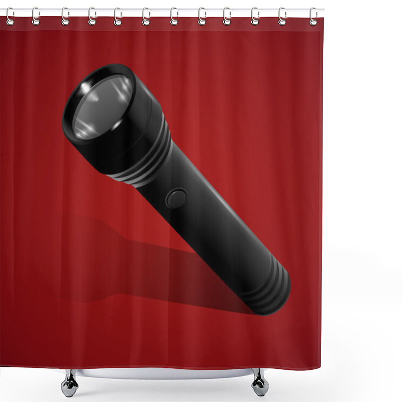 Personality  Flashlight Vector On Red Background Shower Curtains