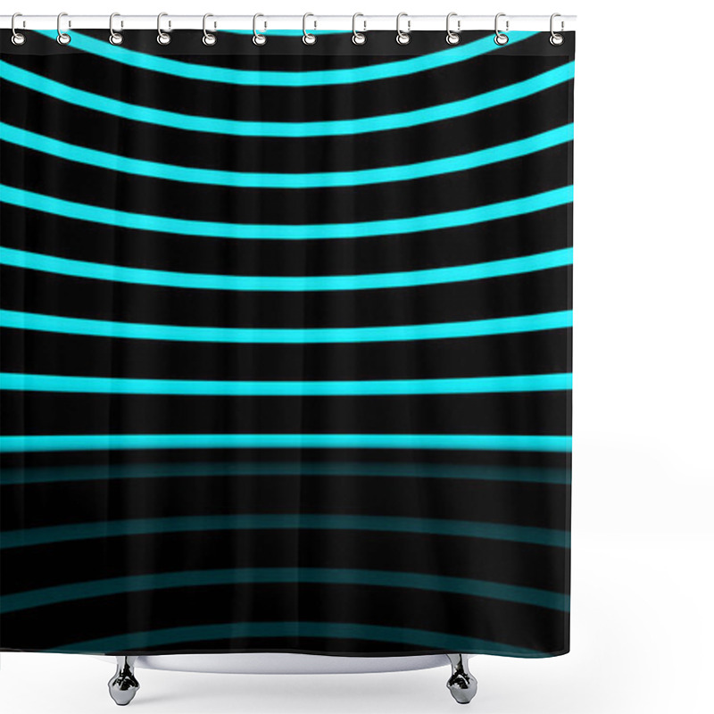 Personality  3d Render, Glowing Vertical Lines, Neon Lights, Abstract Psychedelic Background Shower Curtains